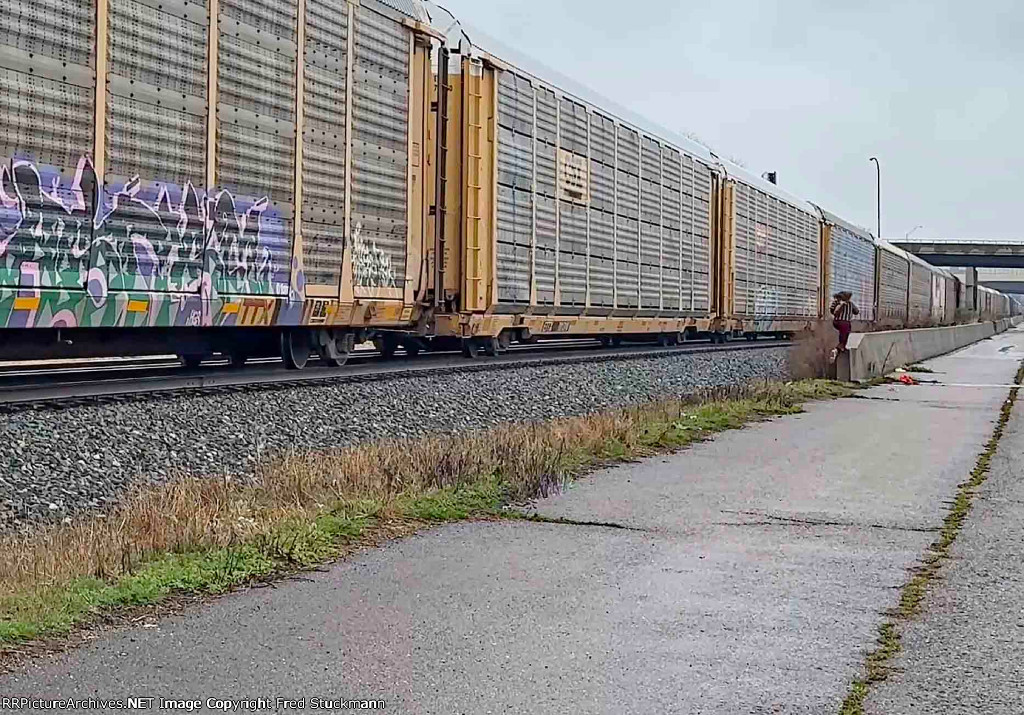 She walked up to that wall and with some serious ups was on board.